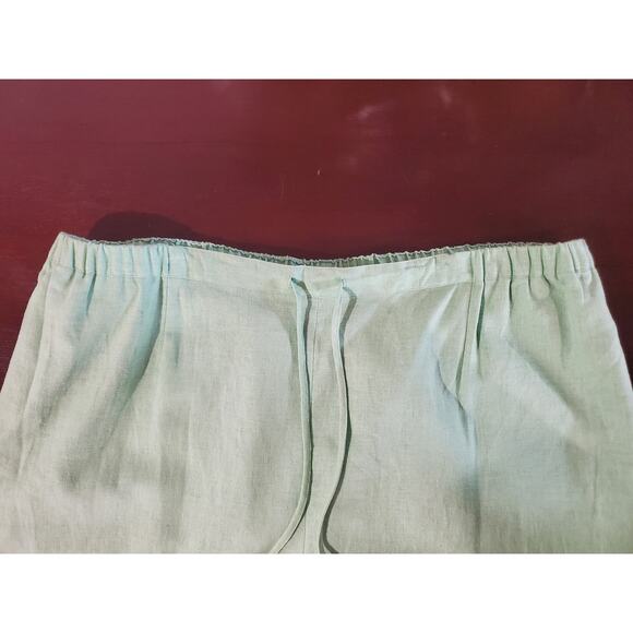 Vtg Sag Harbor Embroidered Flower Linen Blend Top Pant Set Plus Size 18 Green - Picture 5 of 13